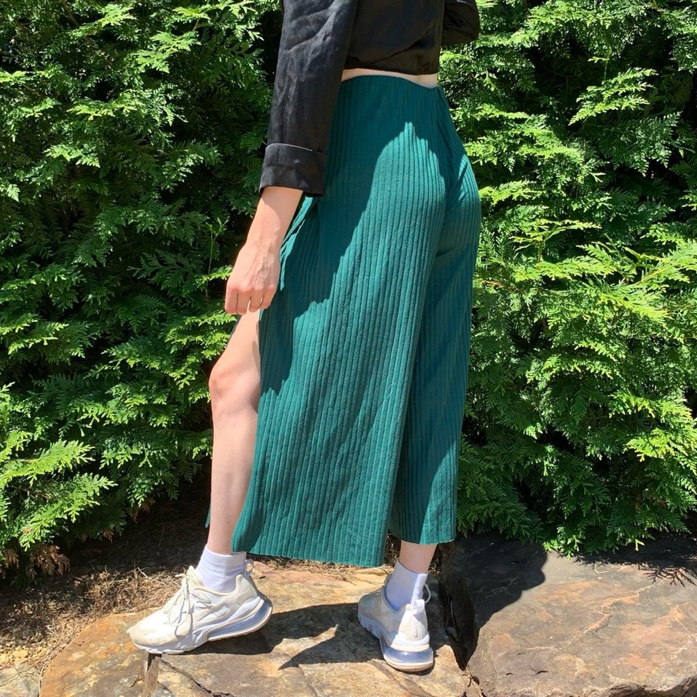 emerald green Zara pants with side slit!